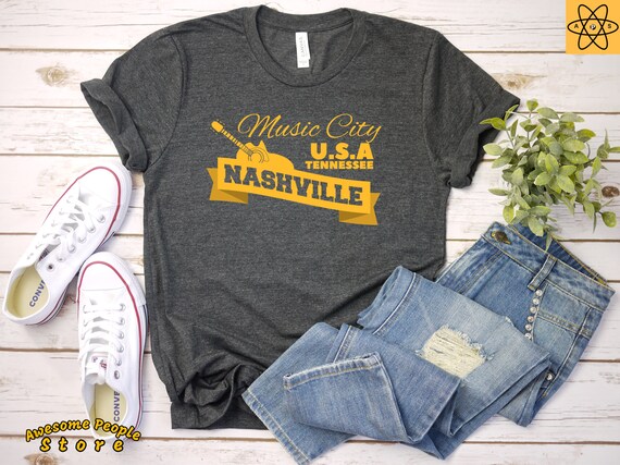 Nashville T Shirts / Bluegrass T Shirts / Banjo Shirts / Retro Vintage Country Music Tee / Mens Womens Kids Graphic T Shirt Folk Rock Shirts