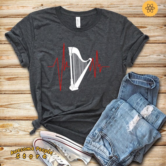 Harp Shirt, Harpist Shirt, Harp Heartbeat, Harp Gift Shirt, Harp T Shirt, Harp Player, Harpist, Harpist Gift, Harp Player Shirt, Musician