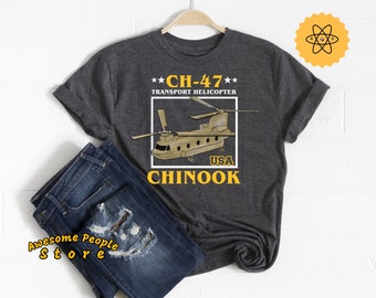 Camisa de avión Chinook, Camisa de piloto, Mecánico de aeronaves, Regalo de piloto, Camisa CH-47, Piloto, Avión, Copiloto de piloto, Camisa CH-47, Chinook USA