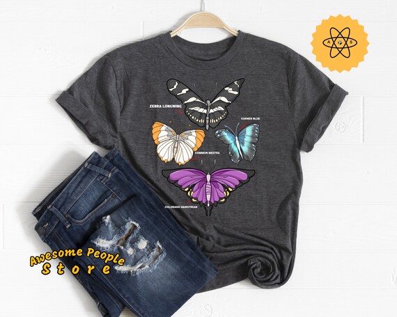 Butterfly Shirt, Butterfly Design Art, Butterfly Tee Shirt, Anti Social Butterfly Shirt, Butterfly T Shirt, Types Of Butterflies, Science