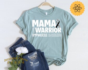 Mama Of A Warrior, Omphalocele Syndrome, Omphalocele Awareness, Black White Ribbon, Black Ribbon, Omphalocele Ribbon, Unisex Tee