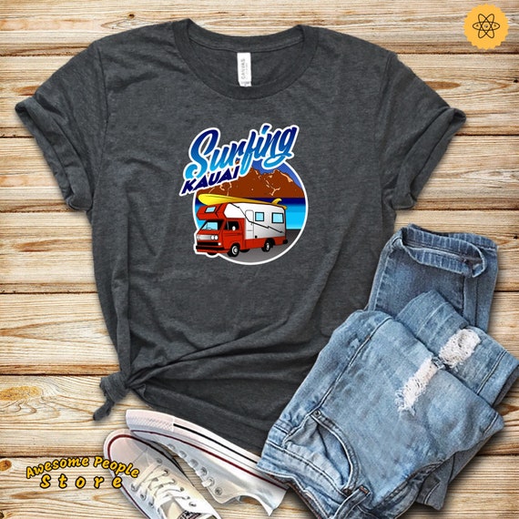 Hawaiian Shirt Surfing Shirt / Surfing Kauai Shirt / Vintage Surf Shirt / Kauai Surfing Shirt / Gift For Surfer / Beach Shirt / Summer Shirt