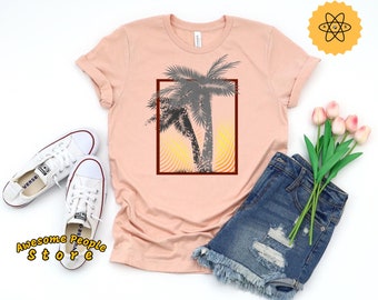 Beach Shirt, Palms Shirt, Unisex Beach Shirt, Summer Day Shirt, Family Vacation Shirt, Honeymoon Shirt, Palm Beach Shirt, Sunset Tee