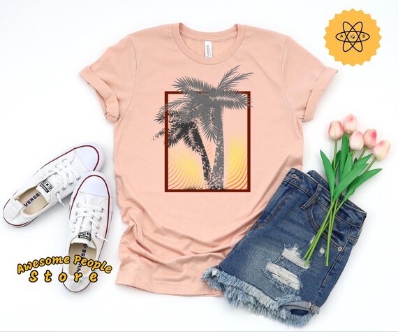 Beach Shirt, Palms Shirt, Unisex Beach Shirt, Summer Day Shirt, Family Vacation Shirt, Honeymoon Shirt, Palm Beach Shirt, Sunset Tee