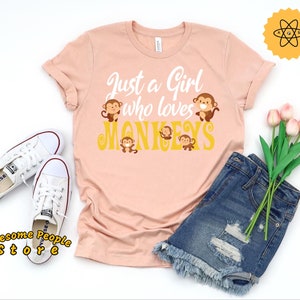 Monkey Tee, Girl Loves Monkey, Love Monkeys A Girl, Tank Top, Monkey Shirt, Zookeeper Shirt, Zoo Animal, Jungle Animal Shirt, Monkey Lover