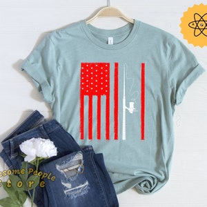 American Flag Fishing, Fishing Shirt, Gifts For Men, USA Fishing Tshirt, Fisherman Gift, Fishing, Fishing Tees, Womens Tee, USA Fisherman