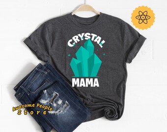 Crystal Mama, Chakras Aligned, Crystal Lover, Stone Shirt, Crystal Shirt, Crystal Store, Crystal, Feminist Shirt, Crystal Pendant Tee