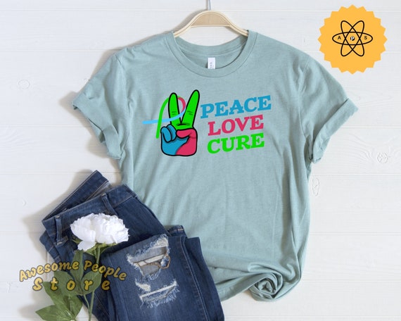 Hypotonia Shirt, Hypotonia Support, Hypotonia Awareness, I'm Living with Hypotonia, Peace Love Cure, Hypotonia Unisex, Hypotonia Ribbon