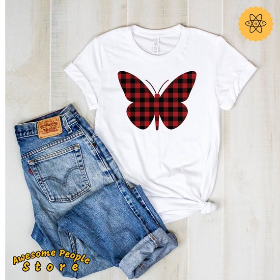 Valentine Buffalo Plaid Butterfly Shirt, XOXO Love Shirt, Valentines Gift For Her, Love Heart Shirt, Love Butterfly, Sweatshirt, Hoodies