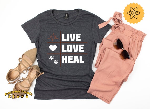Veterinarian Shirt, Veterinarian Gift, Veterinarian Gift, Tank Top, Hoodie, Veterinary School, Vet Tech, Animal Lover, Live Love Heal