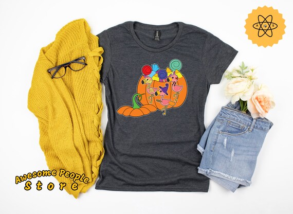 Flamingo Halloween T-Shirt With Mummy / Flamingos Halloween Shirt / Pumpkin T Shirt / Unisex Bodysuit Halloween Shirt / Spider Witch Hat