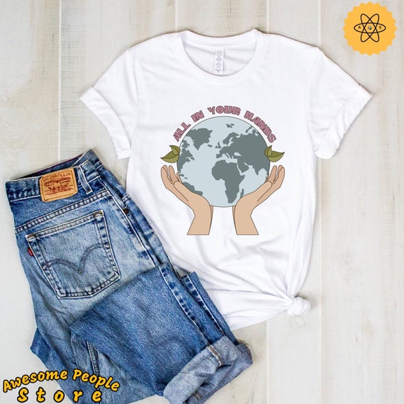 Planet Earth Shirt, Ocean Shirt, Earth Day, Earth Shirt, Globe Hand Shirt, Continents Shirt, Save The Ocean, Save The Planet Gift, Earth
