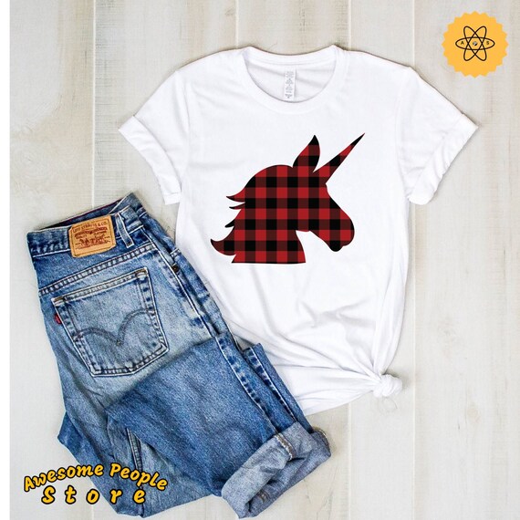 Unicorn Buffalo Plaid Shirt, Unicorn Buffalo Shirt, Unisex, Unicorn Lover Shirt, Friends Gift Idea, Better Than Unicorns, Hoodies, Tank Top