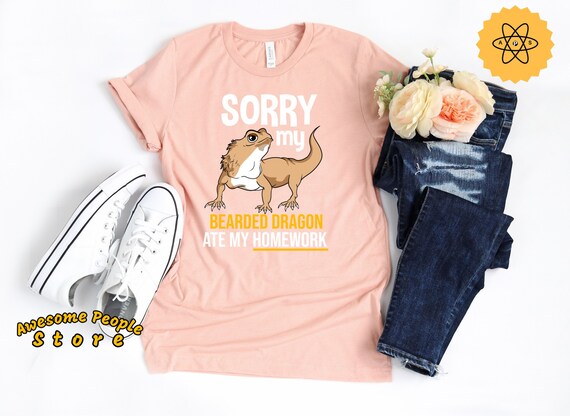 Bearded Dragon, Bearded Dragon Shirt, Sorry My Bearded Dragon Ate My Homework, Animal Lovers, Bearded Dragon Costume, Bearded Dragon Gift