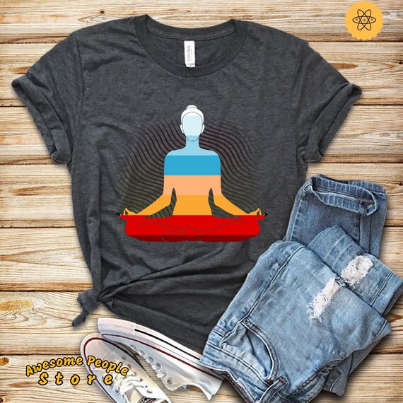Chakras Shirt, Yoga Shirt, Yoga Position, Lotus Position, Meditation Shirt, Chakra Shirt, Yoga T Shirt, Yoga Top, Yoga Clothes, Yoga Teacher