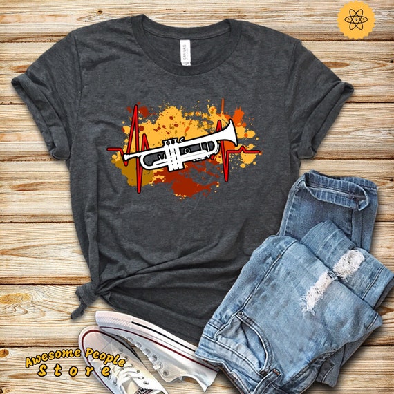 Trumpet Shirt, Trumpet Gift, Trumpet Heartbeat,Shirt, Tank Top, Hoodie, Trumpet Player Shirt, Marching Band Gift, Trumpet Teacher, Trumpet