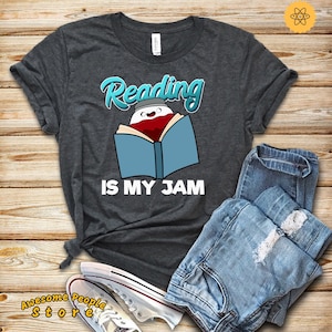 Reading Shirt, Reading Is My Jam, Book Lover, Reading Teacher, Literature, Book Shirt, Reading Teacher Gift, Long Sleeve, Hoodies