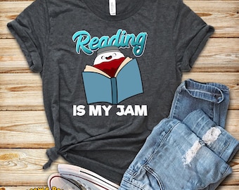 Reading Shirt, Reading Is My Jam, Book Lover, Reading Teacher, Literature, Book Shirt, Reading Teacher Gift, Long Sleeve, Hoodies