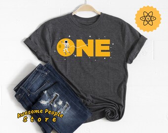 Space Papa, Astronaut Shirt, Sonnensystem T-Shirt, Astronomie, Kosmonaut Kosmon en Space Earth T Shirt, Geek Nerd Shirt, ein Jahr alte Partei