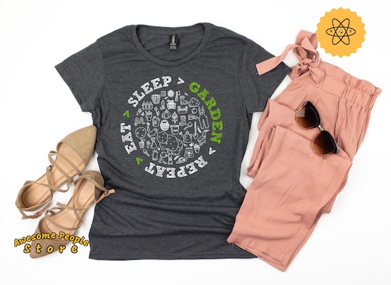 Garden Shirt, Eat Sleep Garden Repeat, Shirt, Tank Top,Hoodie, Gardening Shirt, Gardener Shirt, Gardener Shirt, Gardening Gift, Vegan Shirt