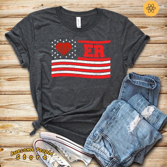 Doctor Shirt, ER Doctor Shirt, Emergency Room Doctor, Gift Student Flag Shirt, ER American Flag Shirt, Nurse Student Shirt, Hoodies