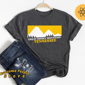Great Smoky Mountains T Shirt, Smokey Bluegrass, Grizzly Bear, Vintage Graphic For Men Women Kids, Hiking Shirt, Camping Tee National Park