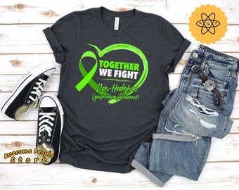 Non-Hodgkin Lymphoma Shirt, Together We Fight, Lymphoma Ribbon Shirt, Non-Hodgkin Lymphoma Awareness Shirt, Mom, Unisex Shirts