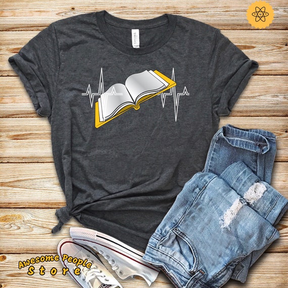 Reading Shirt, Reading Heartbeat, Book Heartbeat, Reading Teacher, Literature, Book Shirt, Reading Teacher Gift, Long Sleeve, Hoodies