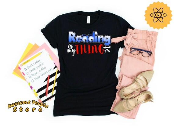 Reading Is My Thing / Love Reading Shirt / Funny English Teacher / Literature Book Short / Reading Teacher Gift Idea / Sleeve Unisex T-Shirt