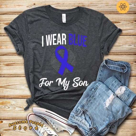 Diabetes Awareness, Diabetes Shirt, Awareness Month, Blue Ribbon, Diabetes Type 1 Tee, I Wear Blue For My Son, Hoodies