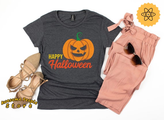 Happy Halloween Pumpkin T-Shirt / Women Men Unisex Scary Pumpkin Shirt / It's Halloween Shirt / Scary Pumpkin Shirt / Custom Halloween Shirt