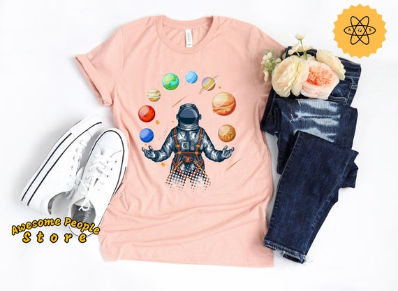 Astronaut Shirt, Solar System T shirt, Astronomy, Cosmonaut Cosmos Space Earth T shirt, Geek Nerd Shirt, Planets Sun, Astronaut Shirt