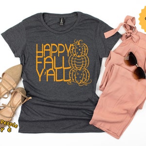 Happy Fall Y&#39;All Pumpkin T-Shirt / Unisex Fall Pumpkin Shirt / It&#39;s Halloween Season Shirt / Cute Pumpkin Shirt / Fall Season Shirt
