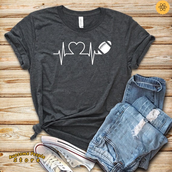 Football Heartbeat, Football Player, Love Football Shirt, Football Shirt, Hoodie, Football Gift, Football Lover, Football Shirts, Football
