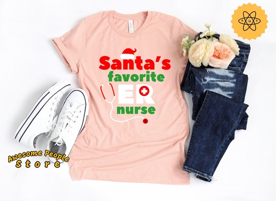 Santa's Favorite Shirt, ER Doctor Shirt, Emergency Room Shirt, Gift ER Christmas Shirt, ER Christmas Shirt, Nurse Student Shirt