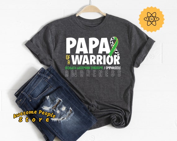 Grandpa Of A Warrior, Beckwith Wiedemann Syndrome, Omphalocele Awareness, Yellow Green Ribbon, Black Ribbon, Omphalocele Ribbon