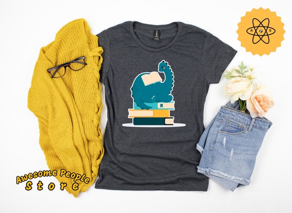 Dinosaur Reading Shirt, Reading Book Lover, Reading Gift, Librarian Gift, Librarian Shirt, Book Tee, Teacher Shirt, Gift For Her, Book Worm