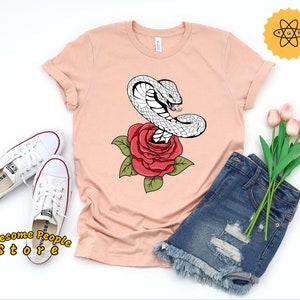 Cobra T-Shirt / Cobra Print Graphic Shirt / Rose Shirt In Two Colours / Cobra Lover Clothing / Cobra Owner TShirt / Cobra Snake Hoodies