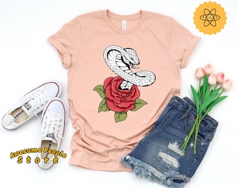 Cobra T-Shirt / Cobra Print Graphic Shirt / Rose Shirt In Two Colours / Cobra Lover Clothing / Cobra Owner TShirt / Cobra Snake Hoodies