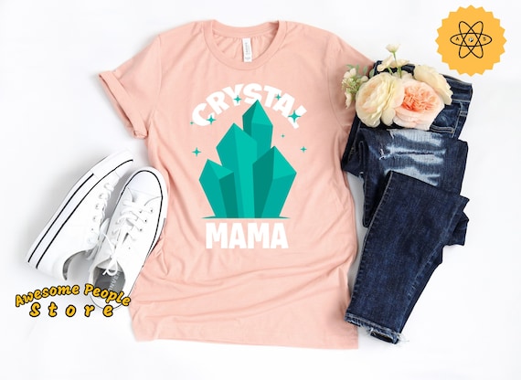 Crystal Mama, Chakras Aligned, Crystal Lover, Stone Shirt, Crystal Shirt, Crystal Store, Crystal, Feminist Shirt, Crystal Pendant Tee, Reiki