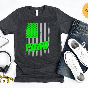 Gallbladder Cancer Shirt, Gallbladder Cancer Awareness Shirt, Gallbladder Cancer Fight Flag Shirt, Kelly Green Ribbon, Tank Top, Hoodie