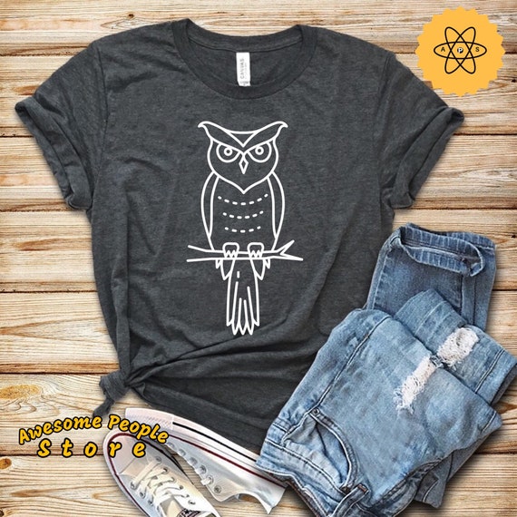 Owl Shirt, Owl Lover T Shirt Gift for Women, Owl Love Heart T-shirt For Mom, Daughter, Teen Girl, Female Birthday Clothing Idea For Her, Owl