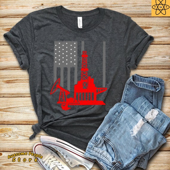 American Flag Oil Worker Shirt / Oil Worker T Shirt / Oil Worker Gift / Roughneck Tshirt / USA Oilfield Shirt / Roughneck T-Shirt