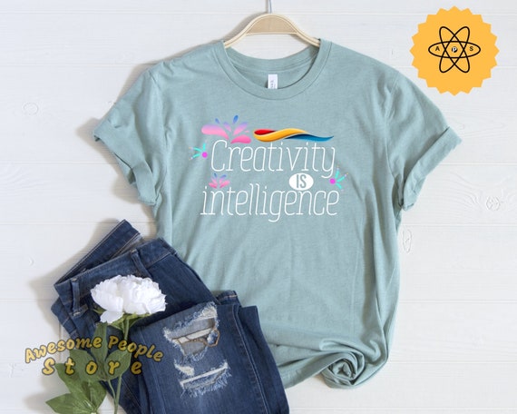Creativity Is Intelligence, Painters Tee, Funny Art Teacher, Paint Brush Shirt, Artist Gift, Art Gifts, Painter Shirt, Art Teacher, Artist