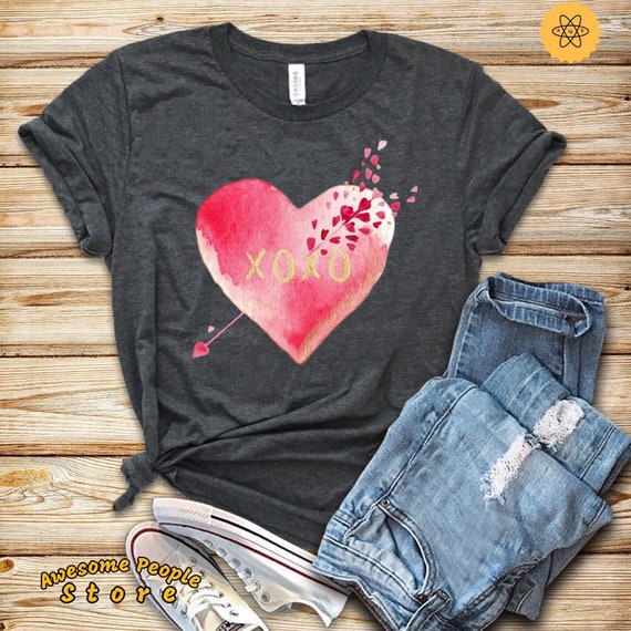 Valentine Heart Shirt, XOXO Love Shirt, Valentines Gift For Her, Love Heart Shirt, Love Red Heart, Sweatshirt, Hoodies