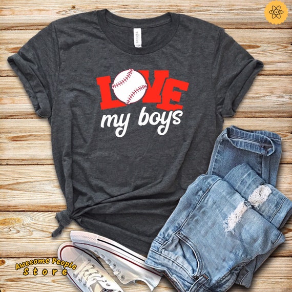 Love My Boys Ball Game T-Shirt / Baseball T-Shirts / Women's Baseball Shirts / Ballgame Shirts / Mom of Boys Shirt