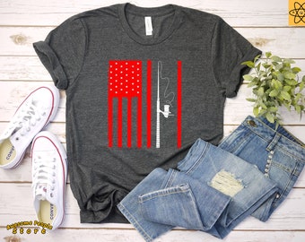 American Flag Fishing / Fishing Gifts For Men / USA Fishing Tshirt / Fisherman Gift / Fishing / Fishing Womens Tee / USA Fisherman Shirt
