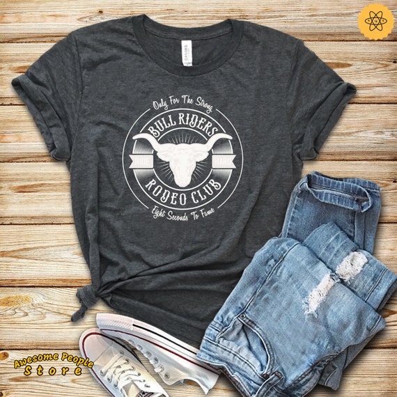 Bull Rider Shirts / Unisex's Rodeo T Shirt / Western Graphic Tee TShirt / Vintage Shirt  / Cowboy Tshirt / Cowgirl Shirt / Horns Shirt