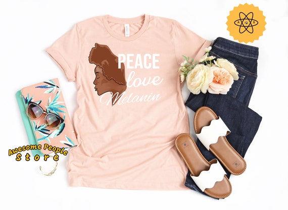 Melanin Shirt, Black Lives Matter, Black Queen, Black Lives Shirt, Afro Queen, Peace Love Melanin, Black Girl, Black Power, Black Girl Rocks