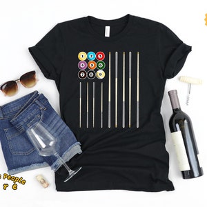 Billiards Shirt, Pool Player, Billiard Shirt, American Flag Stick 8 Ball Rack, Pool Balls, 8 Ball Shirt, Billiards, Shirt, Tank Top